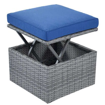 Daybed/Sunbed with Retractable Canopy Set
