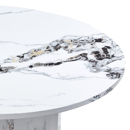 Faux Marble Round Dining Table