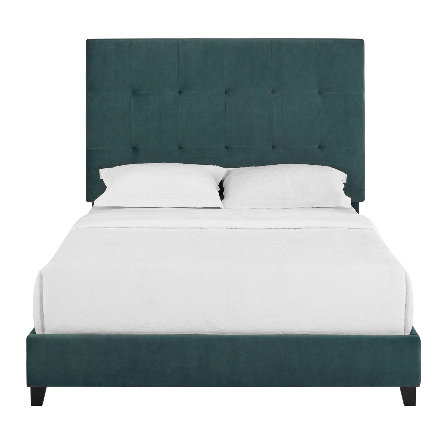 bridgevine home queen size green velvet tufted upholstered platform bed