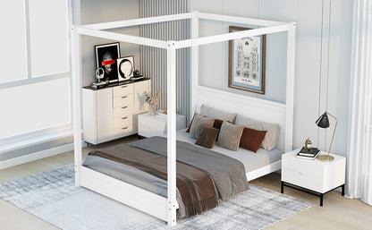 Modern Canopy Platform Bed with Headboard