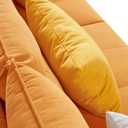 U-Shaped Sectional Sofa with 2 Removeable Ottoman and 4 Pillows