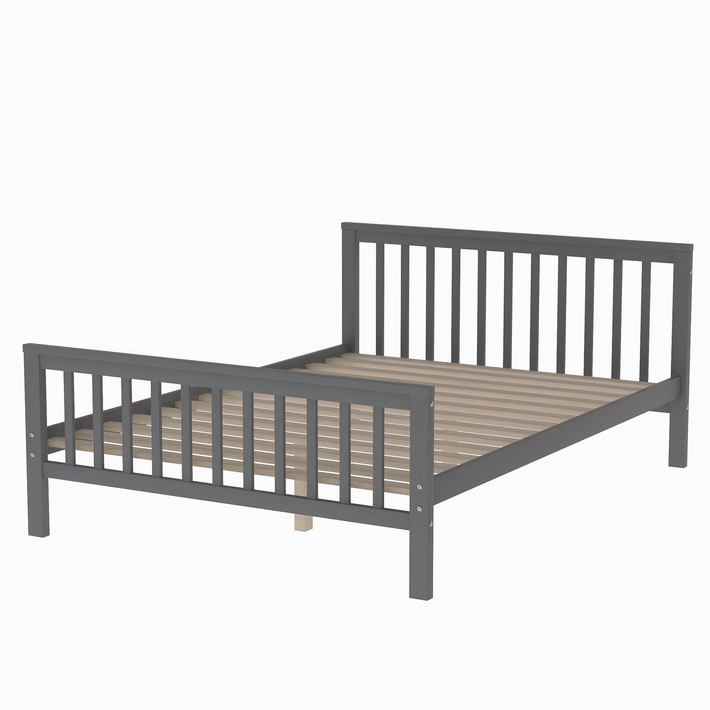 twin over full loft bed with staircase,gray