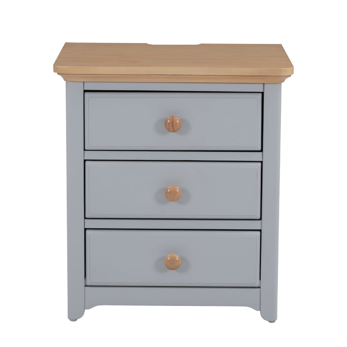 3-pieces bedroom sets with nightstand(usb charging ports) and storage chest,gray+natrual
