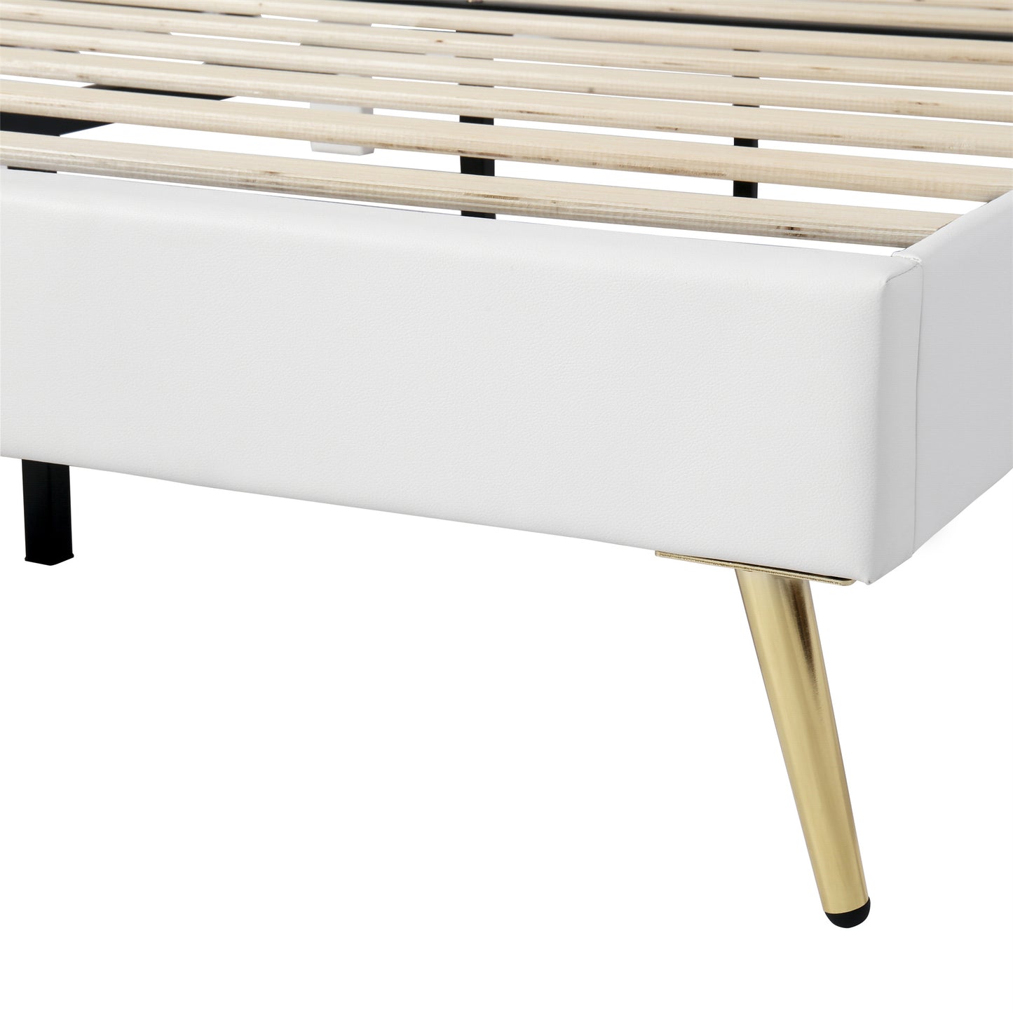 modern upholstered princess bed with crown headboard and led lights, white