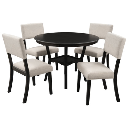 5-Piece Kitchen Dining Table Set, Espresso