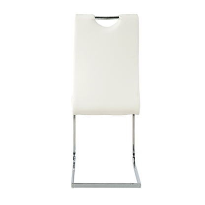 Modern Faux Leather Chairs Set of 6, White