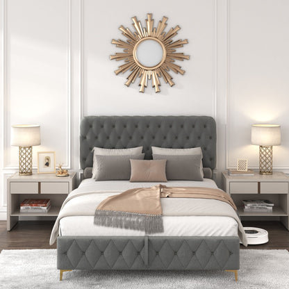 Velvet Upholstered with Pneumatic Hydraulic Function, Gray