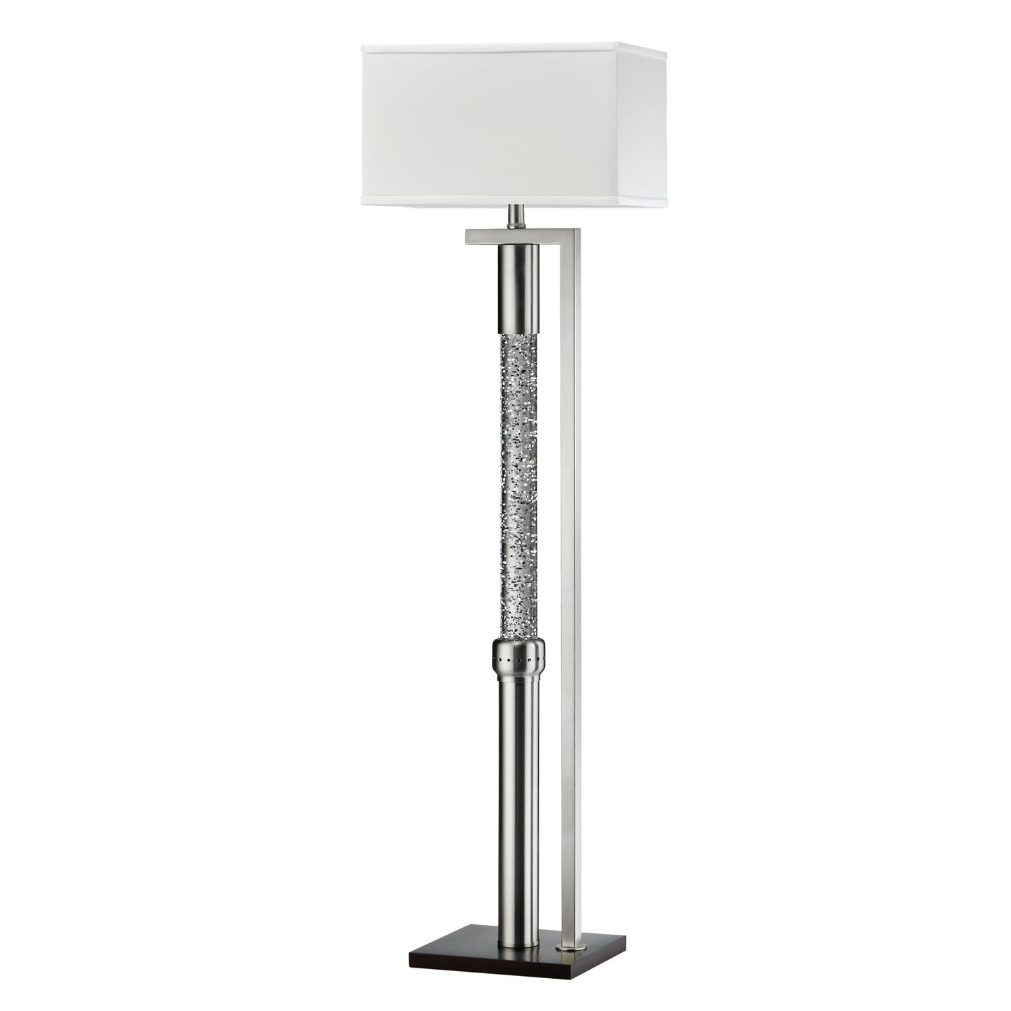 luxurious water dancing floor lamp with satin nickel finish metal sparkling
