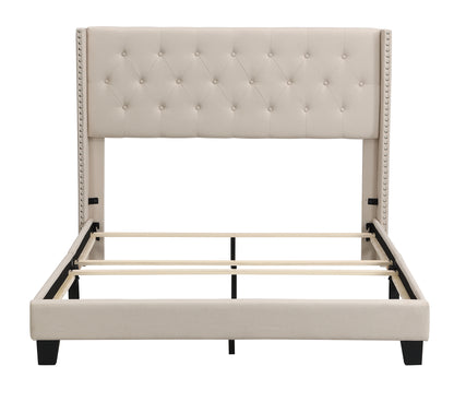 Upholstered Platform Bed with Classic Headboard