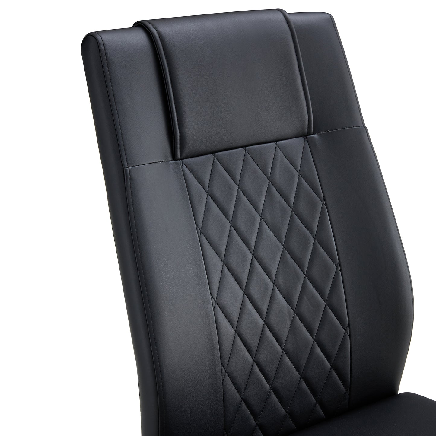 modern leather chairs set of 4, black+pu