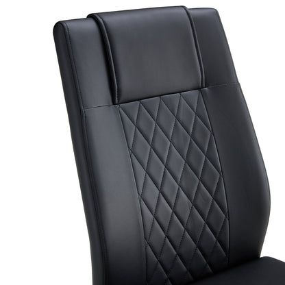 Modern Leather Chairs Set of 4, Black+PU