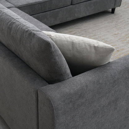 Modern L Shape Couch with 3 Pillows