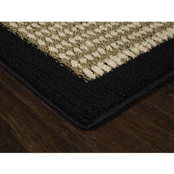 machine washable faux sisal gray indoor accent rug set, 3-piece set