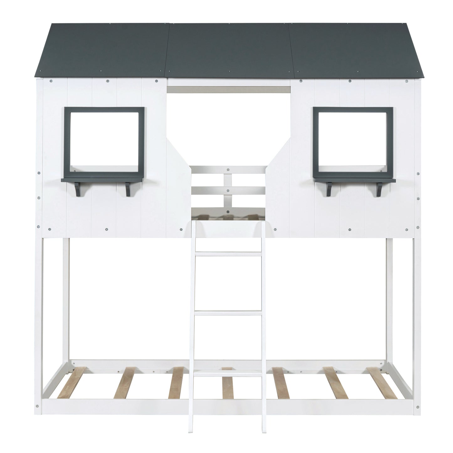 twin over twin bunk bed with roof