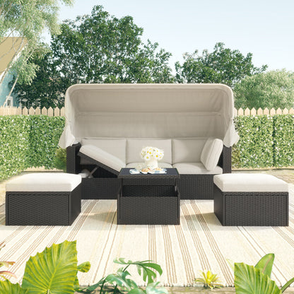 Betty Rectangle Daybed with Retractable Canopy