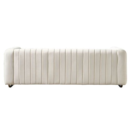 Zara Velvet Sofa Couch, Beige