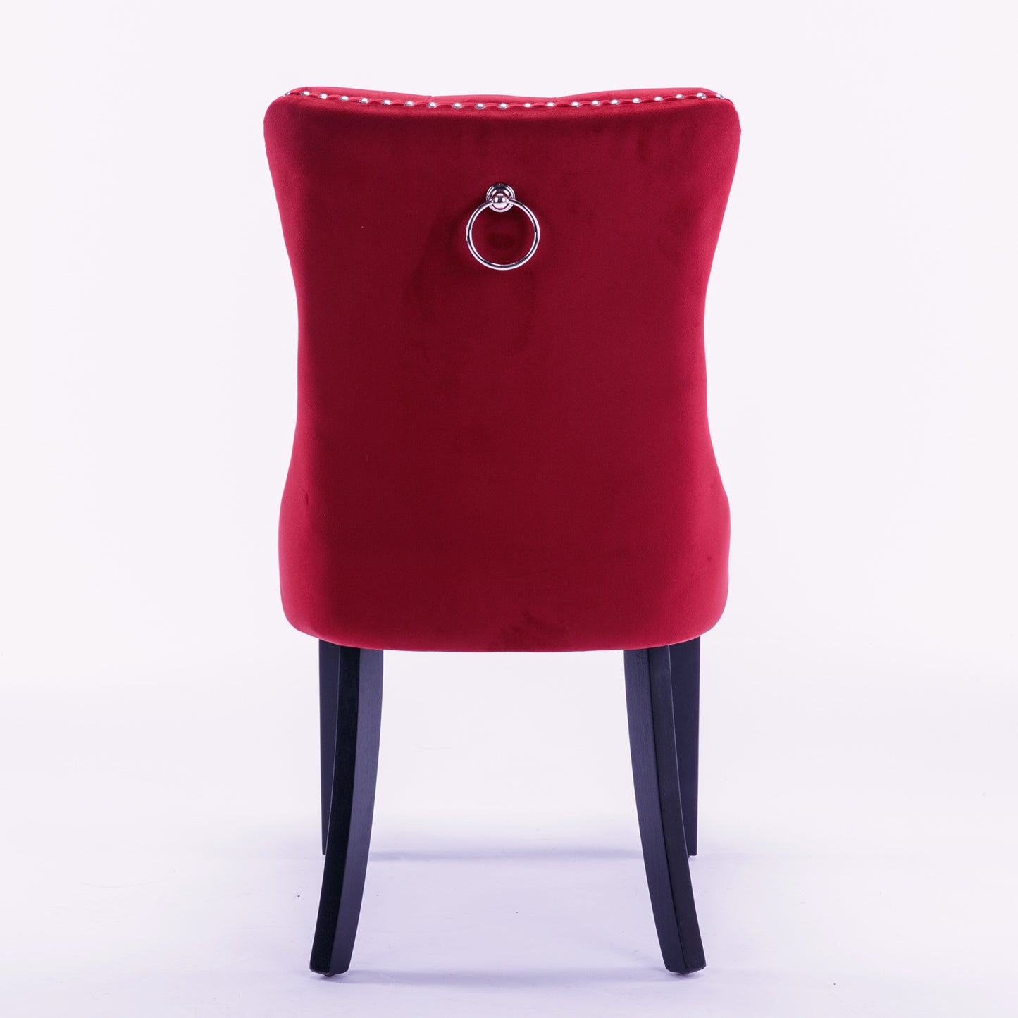 nikki collection modern high-end tufted dining chairs 2-pcs set, wine red