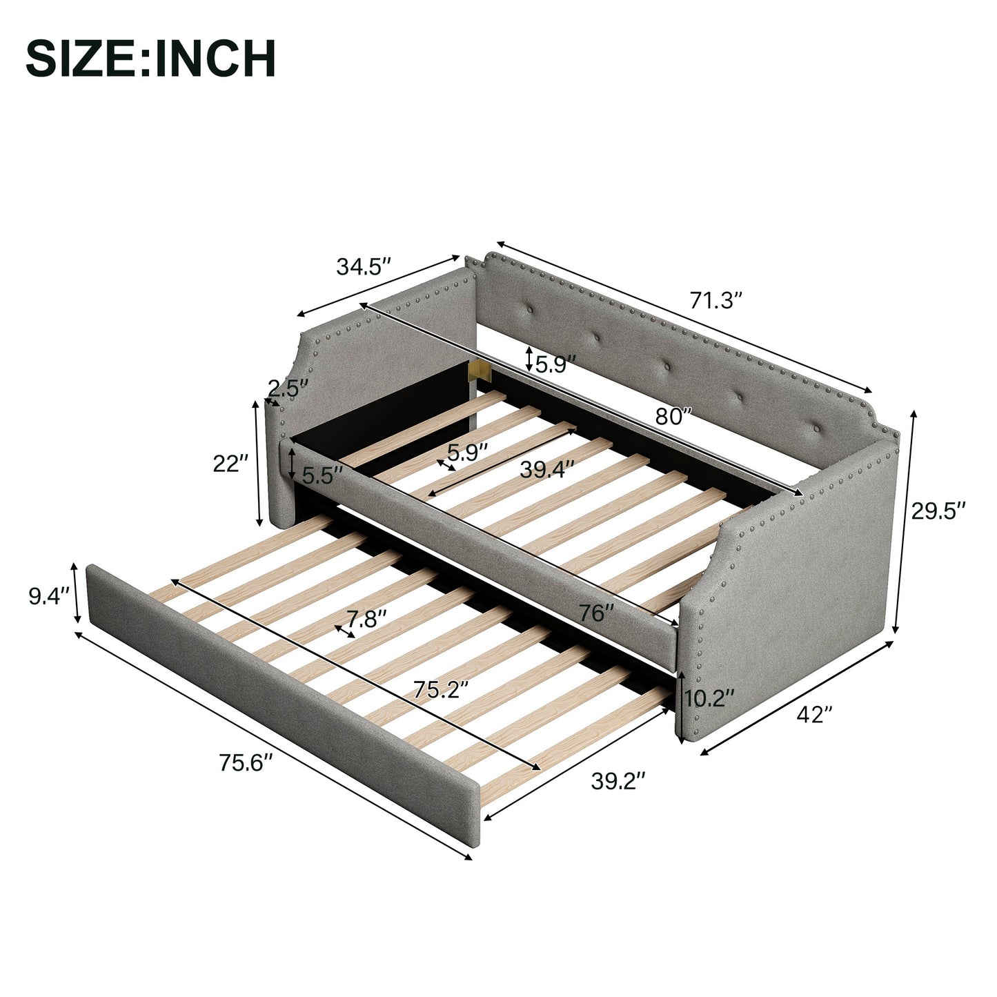 emily upholstered daybed with trundle