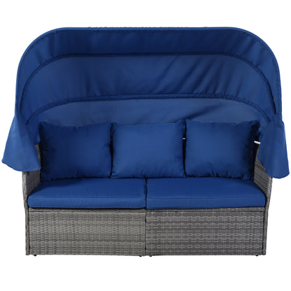 Daybed/Sunbed with Retractable Canopy Set
