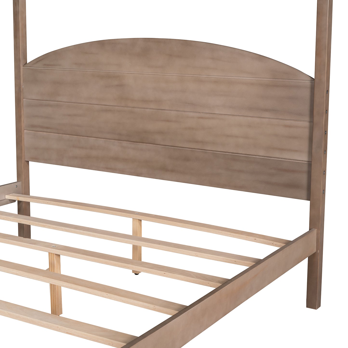 queen size canopy platform bed with headboard and support legs