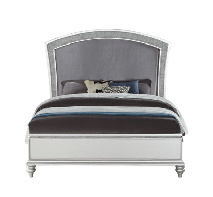 ACME Maverick Queen Bed, Fabric & Platinum