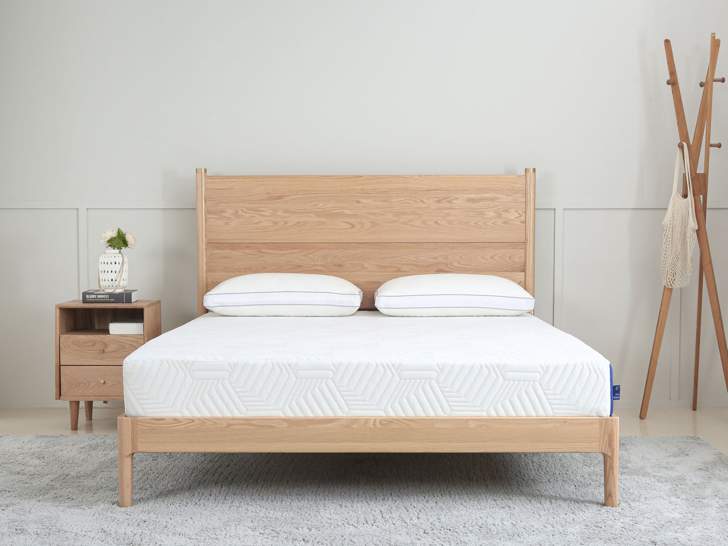 cal king 10 inch gel memory foam mattress, white, bed in a box, green tea and cooling gel infused, certipur-us certified