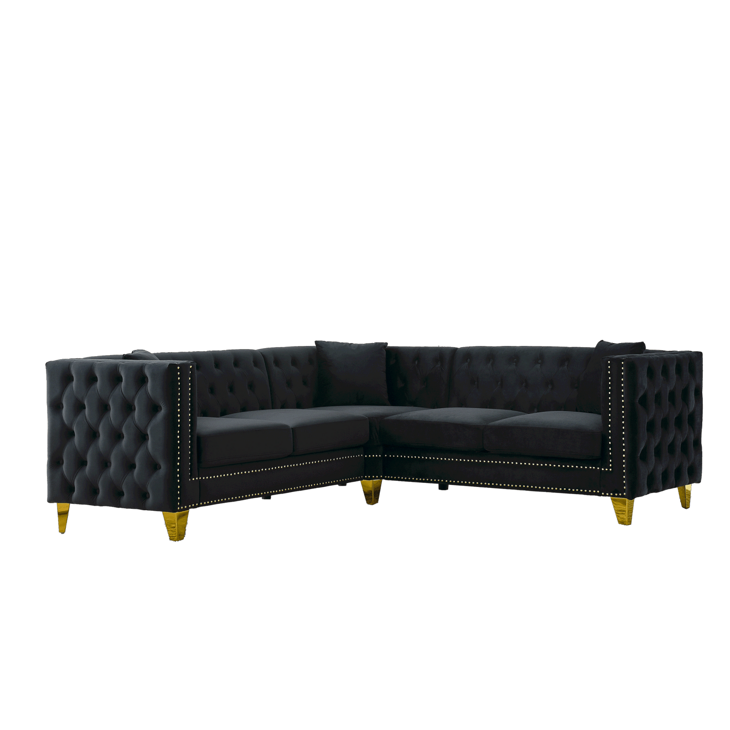 zara velvet 5-seater corner sofas