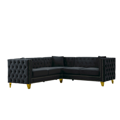 Zara Velvet 5-Seater Corner Sofas
