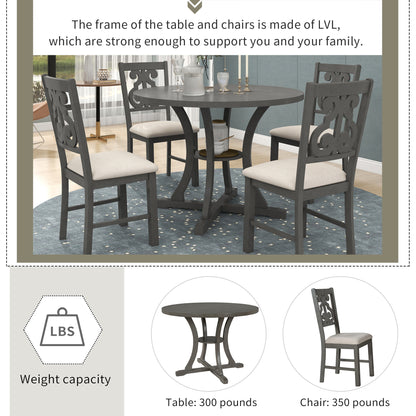 5-Piece Round Dining Table Set
