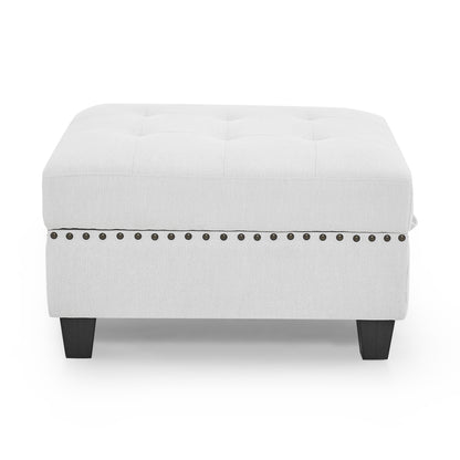 U shape Modular Sectional with Ottoman, Ivory