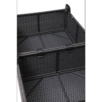 7-Piece PE Rattan Wicker Cushioned Sofa Sets and Coffee Table