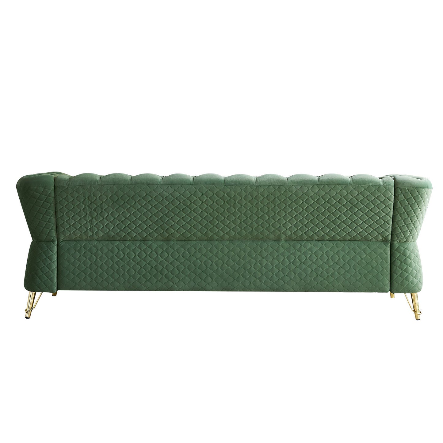 modern tufted velvet sofa, mint green