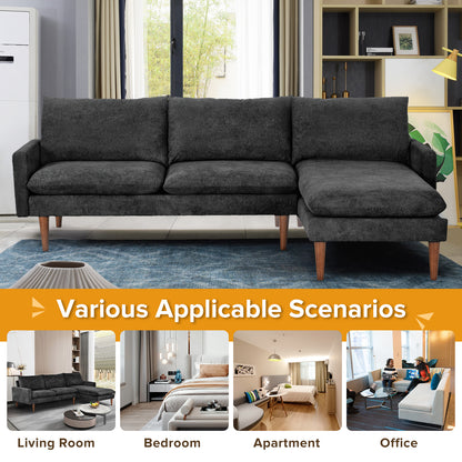 Cashmere L Shape Convertible Sectional Sofa