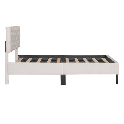 Linen Upholstered Platform Bed