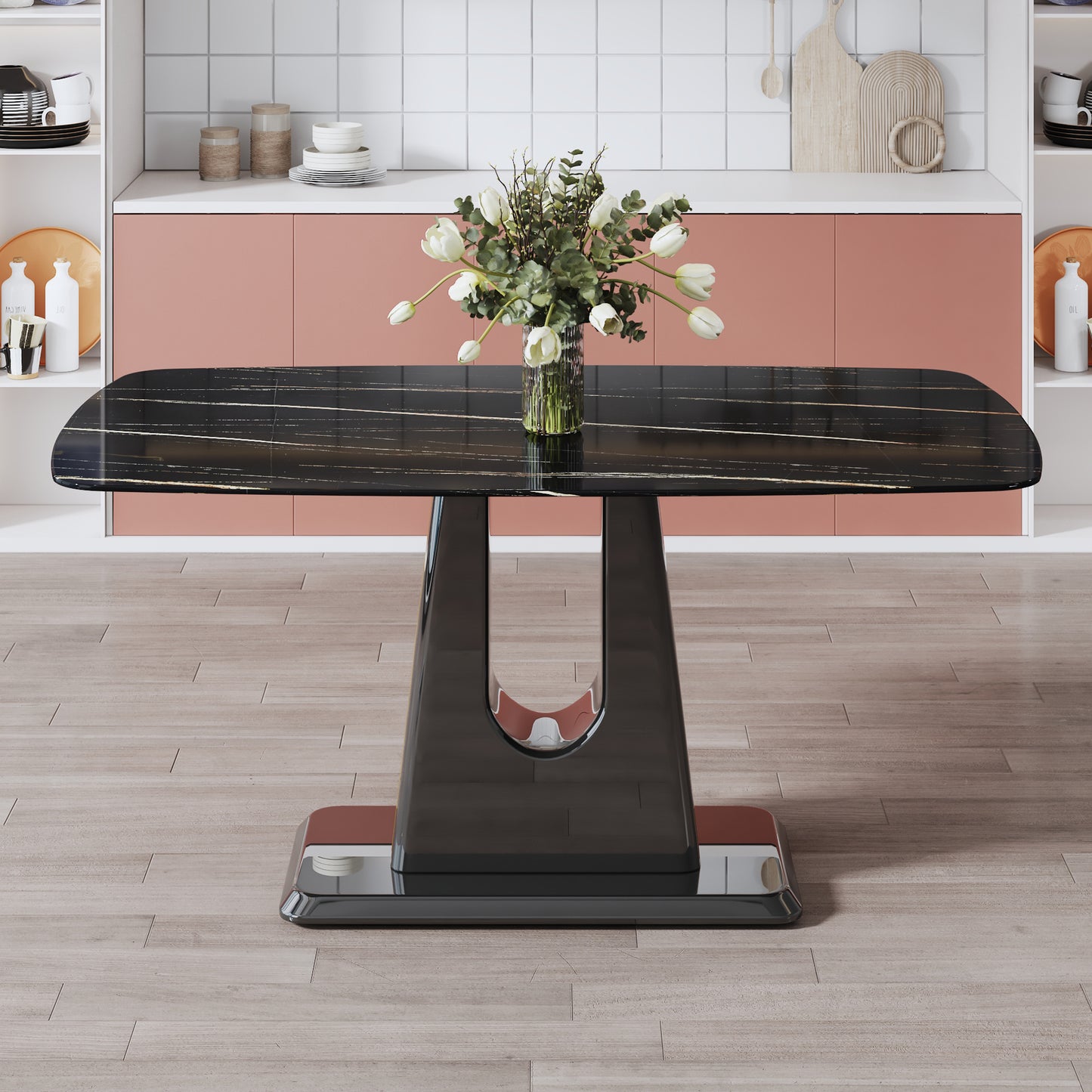 mdf marble table- black