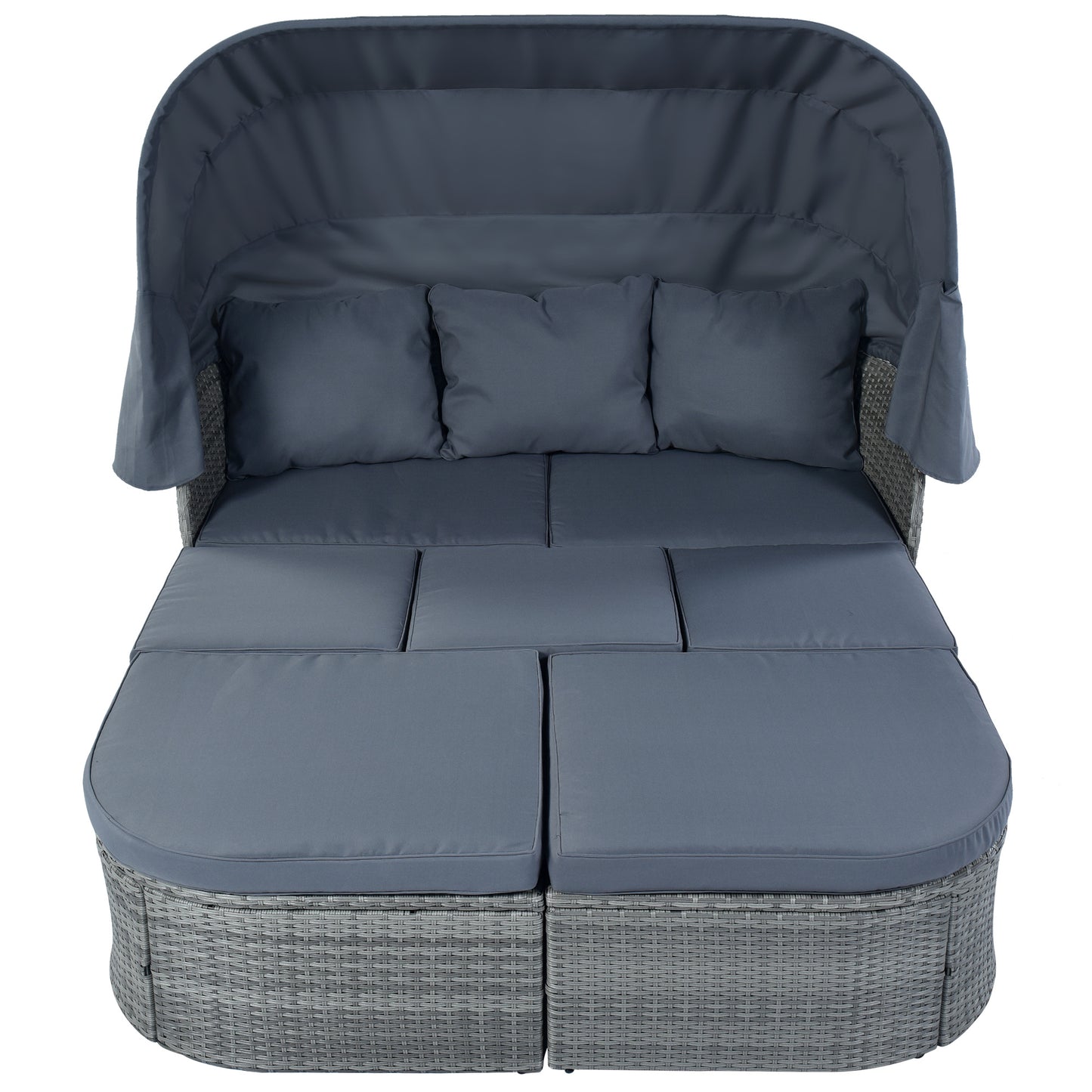 daybed/sunbed with retractable canopy set