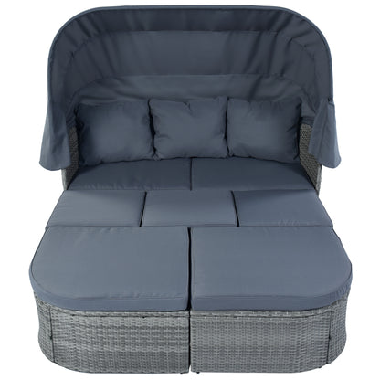 Daybed/Sunbed with Retractable Canopy Set