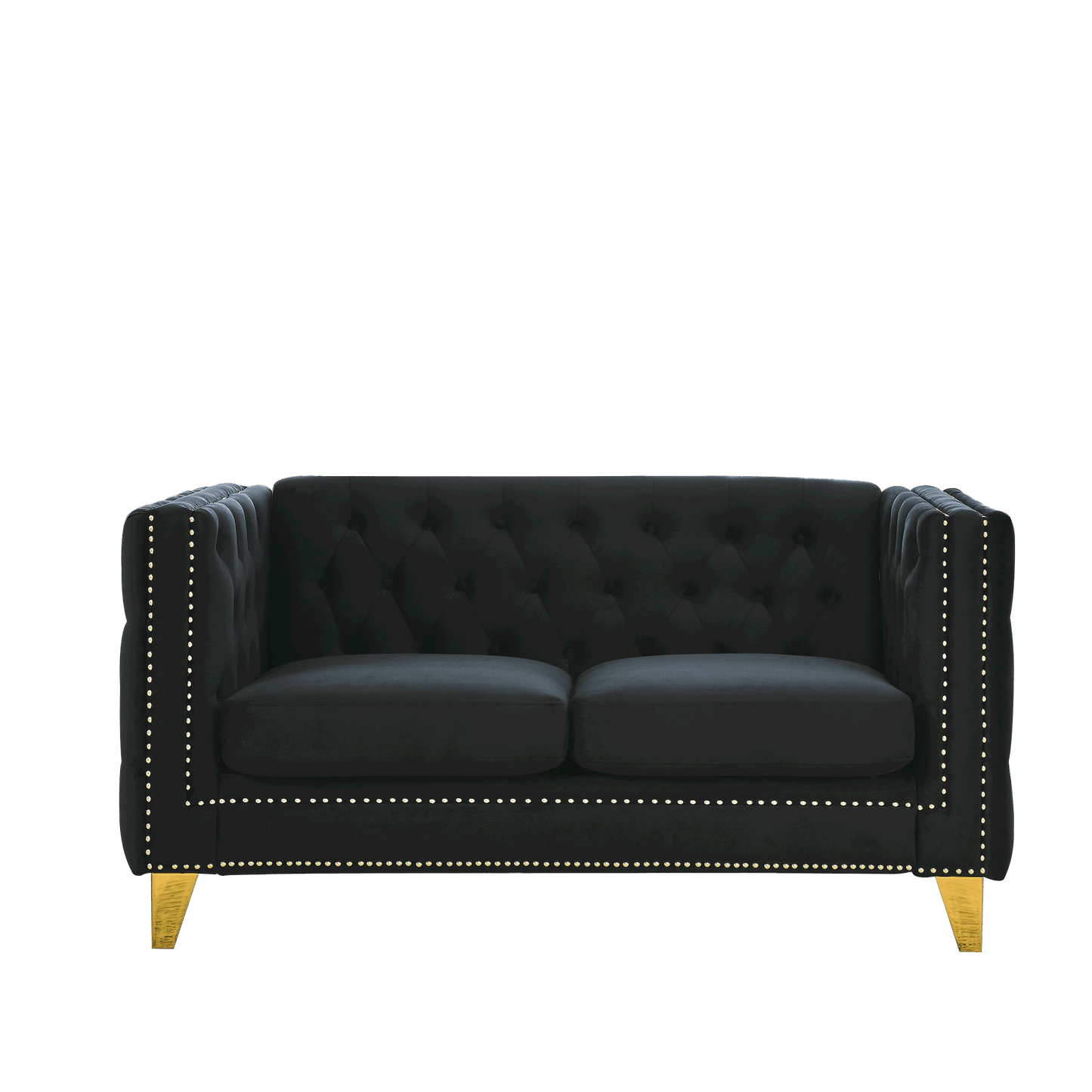 3-seater + 2-seater combination sofa, black velvet