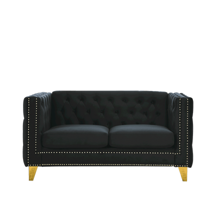3-seater + 2-seater Combination Sofa, Black Velvet