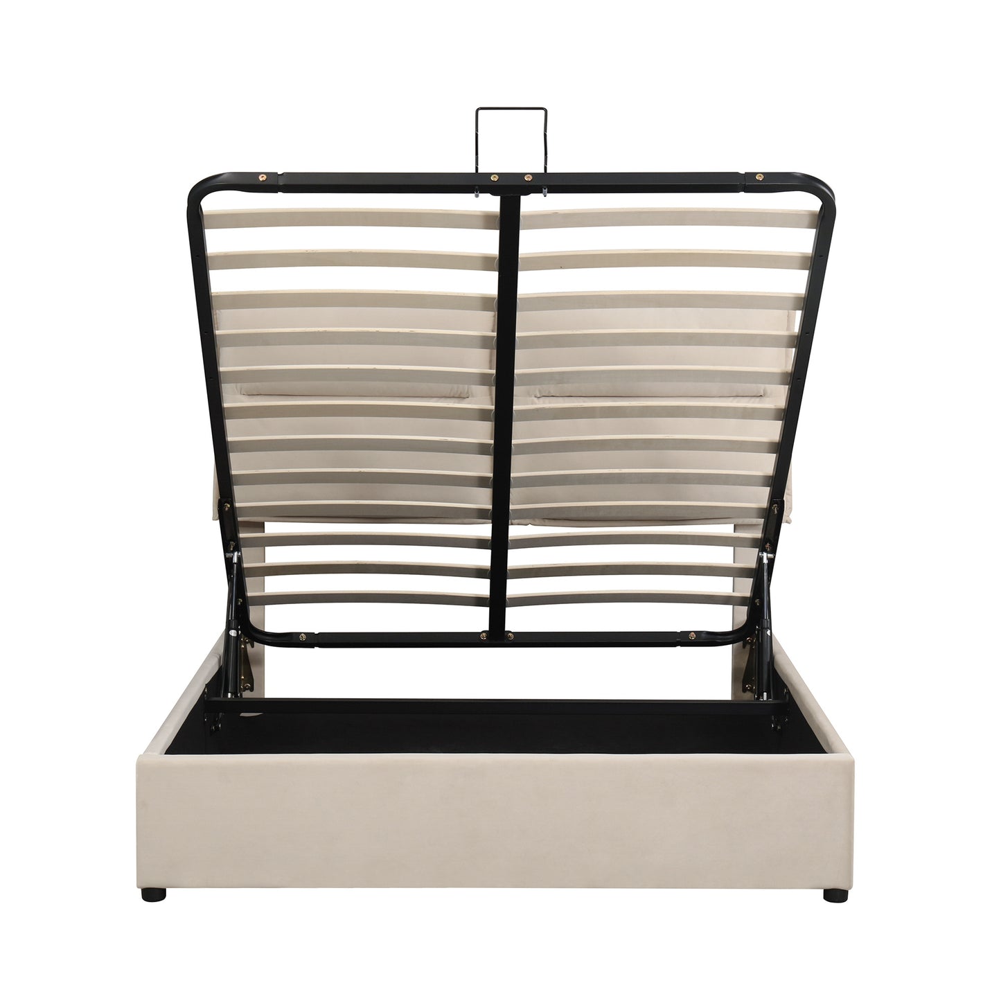 upholstered platform bed with a hydraulic storage system