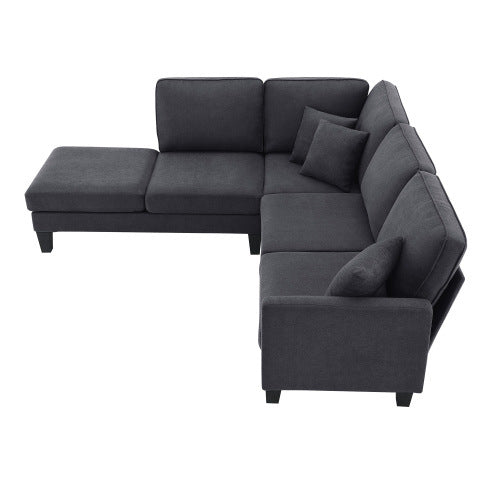 terry 5-seat couch set with chaise with 3 pillows