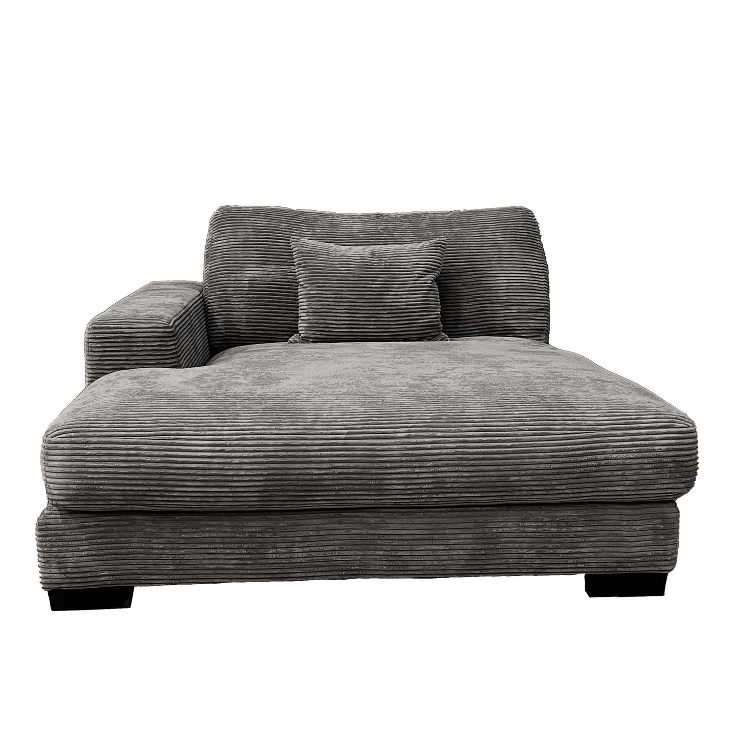 bella grey corduroy left-facing 3-piece sectional