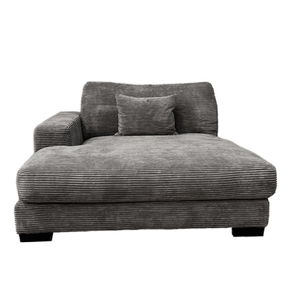Bella Grey Corduroy Left-Facing 3-piece Sectional