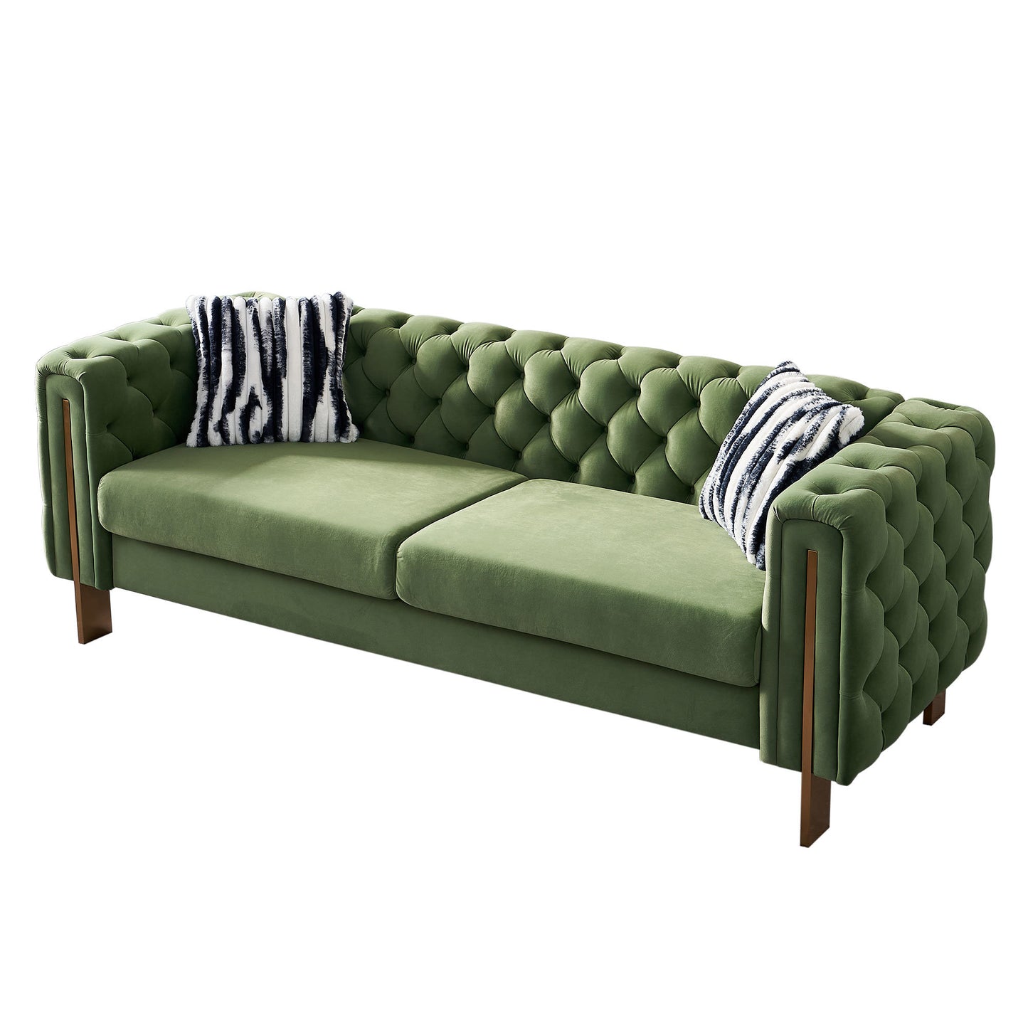 chesterfield modern tufted velvet sofa ,mint green