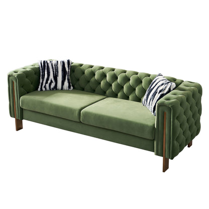 Chesterfield Modern Tufted Velvet Sofa ,Mint Green