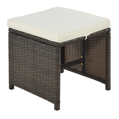TOPMAX 11-Piece Patio All-Weather PE Wicker Dining Table Set