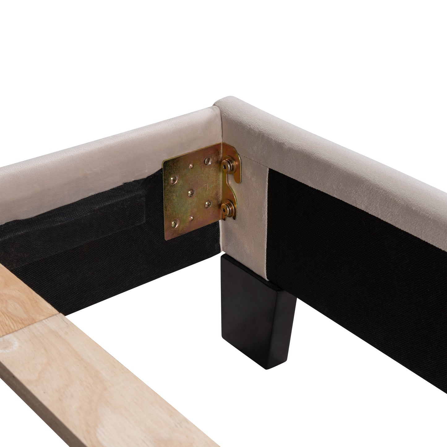 velvet upholstered king platform bed