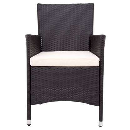 TOPMAX 7- Piece Rattan Patio Set, Black
