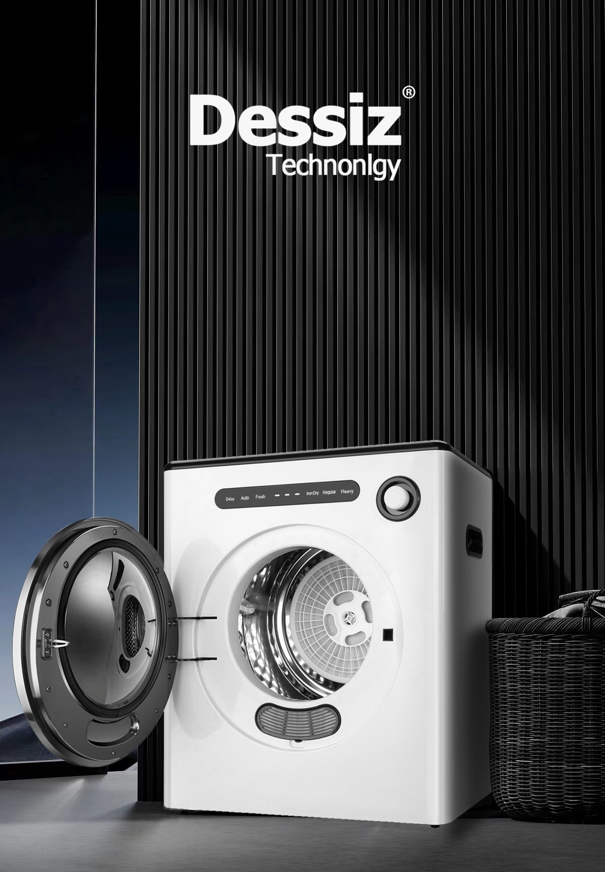 dessiz digital control compact laundry dryer
