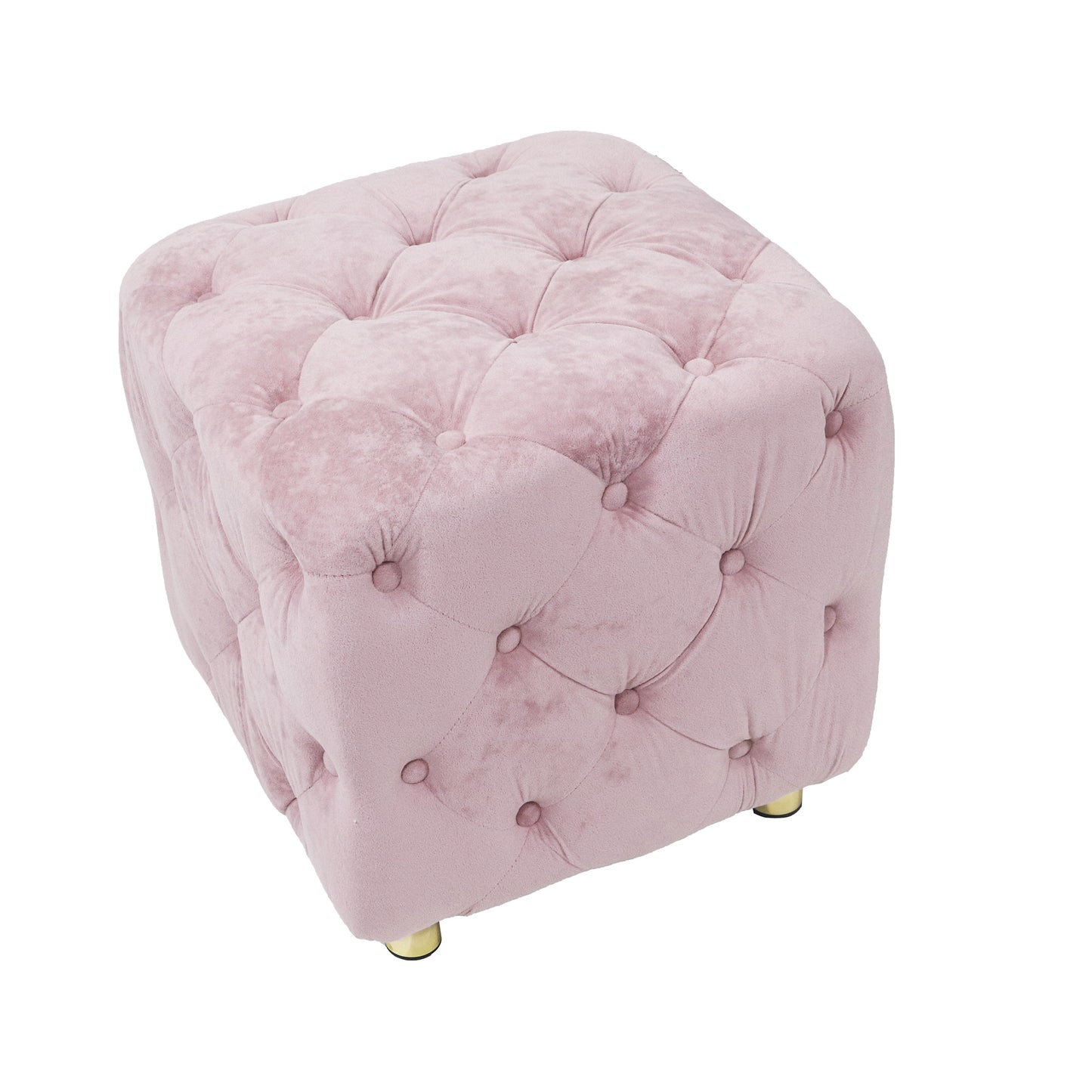 pink modern velvet upholstered ottoman